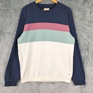Marine‎ Layer Jordan Sweatshirt Large Color Block Casual Fleece Pullover Organic